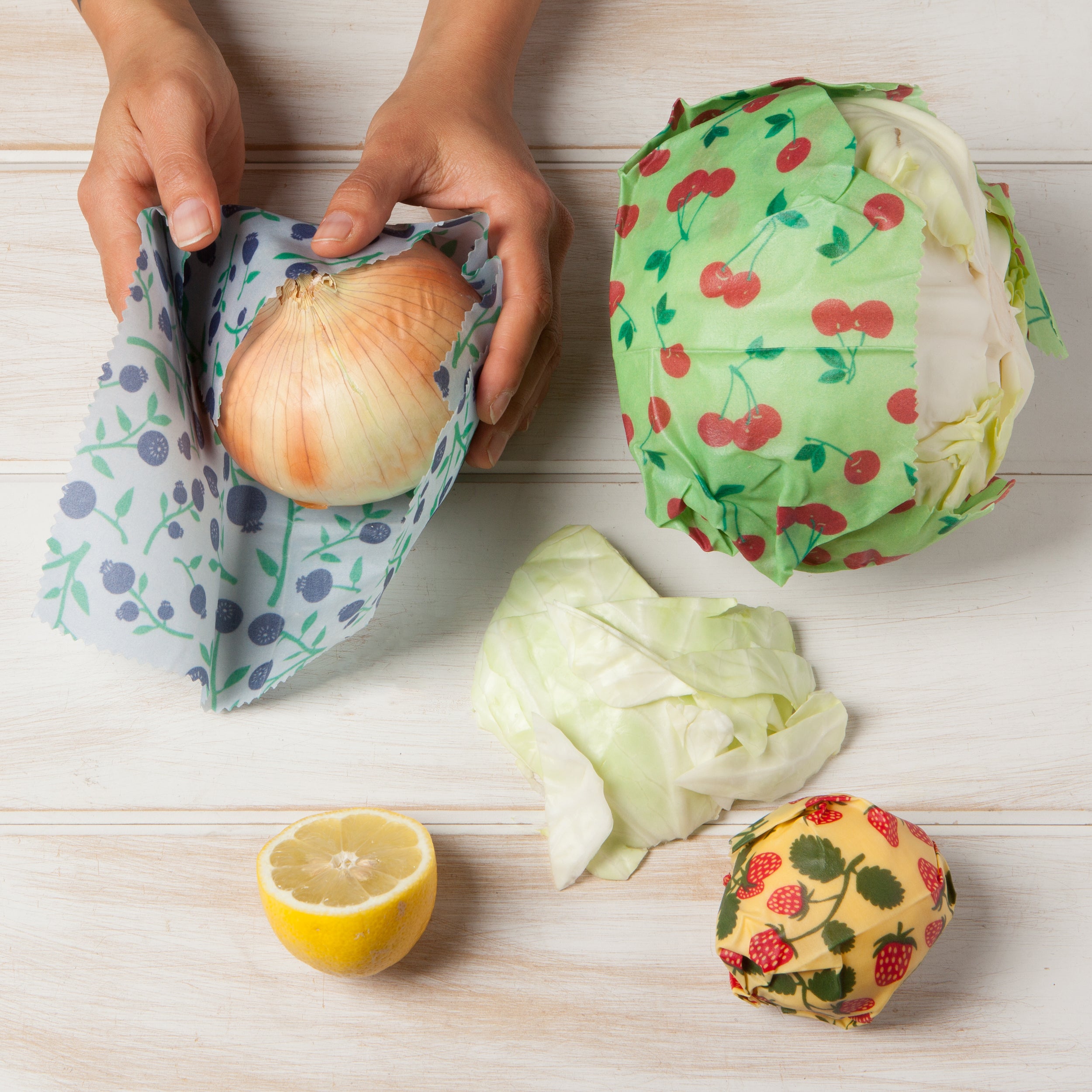 Berries & Fruits Beeswax Wrap (Set of 3)